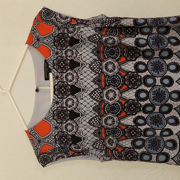 Banana Republic black/grey/orange shift dress/tunic, size 4P - Picture 2 of 10